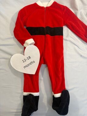 Red and Black Kids Santa One Piece
